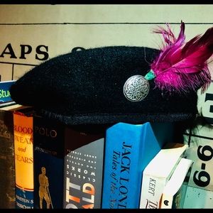 knit wool blend beret